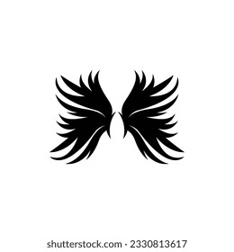 Wing Logo Design, Vector Eagle Falcon Wings, Beauty Flying Bird, Illustration Symbol