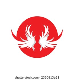 Wing Logo Design, Vector Eagle Falcon Wings, Beauty Flying Bird, Illustration Symbol