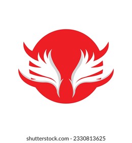 Wing Logo Design, Vector Eagle Falcon Wings, Beauty Flying Bird, Illustration Symbol