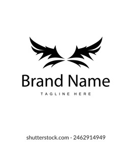 Wing Logo Design, Vector Eagle Falcon Wings, Beauty Flying Bird, Illustration Symbol