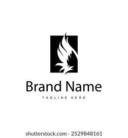 Wing Logo Design, Vector Eagle Falcon Wings, Beauty Flying Bird, Illustration Symbol