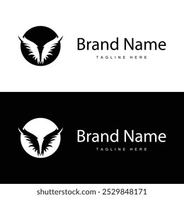 Design de logotipo de asa, Asas de falcão de águia de vetor, Pássaro voador de beleza, Símbolo de ilustração
