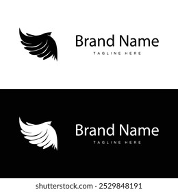 Wing Logo Design, Vector Eagle Falcon Wings, Beauty Flying Bird, Illustration Symbol