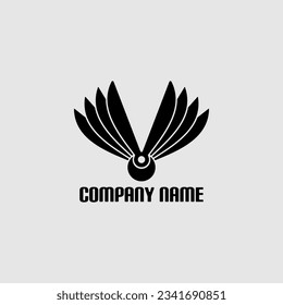 Wing logo and eyeball in the center. Suitable for various businesses, especially in the field of sports and games.