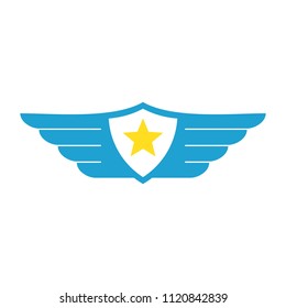 wing logo. flight icon. fly symbol. vector eps 08.