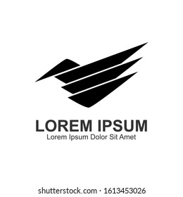 Wing Logo. Geometric Abstract Logo Template. This Logo Can be used for personal and corporate Business