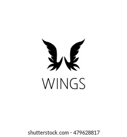 wing logo graphic design concept. Editable wing element, can be used as logotype, icon, template in web and print 