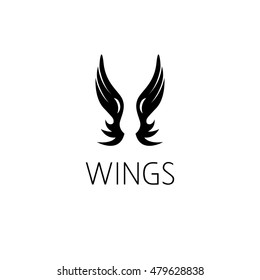 wing logo graphic design concept. Editable wing element, can be used as logotype, icon, template in web and print 