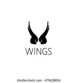 wing logo graphic design concept. Editable wing element, can be used as logotype, icon, template in web and print 