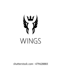wing logo graphic design concept. Editable wing element, can be used as logotype, icon, template in web and print 