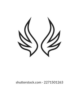 Logo de Wing, icono de ala, elemento de logotipo para tempalte de diseño.