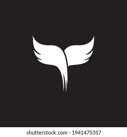 Plantilla vectorial de icono del logotipo Wing.