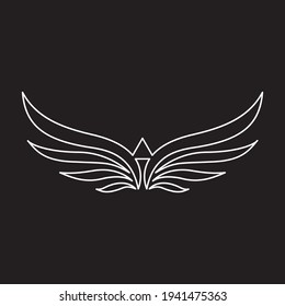 Plantilla vectorial de icono del logotipo Wing.
