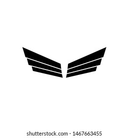 Wing logo inblack color,freedom logo.simple vector logo template