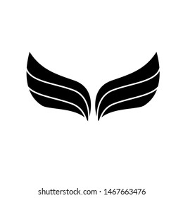 Wing logo inblack color,freedom logo.simple vector logo template