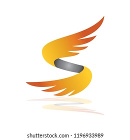 Wing Logo With Letter Shape S, Initial S Vector Logo