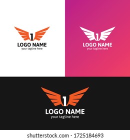 Wing logo with number 1.