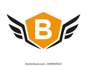 Logo auf Buchstabe B, Verkehrszeichen. Verkehrszeichen