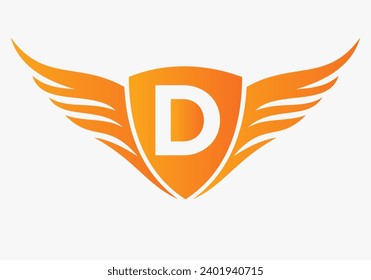 Logo auf Buchstabe D für, Verkehrszeichen. Frachtzeichen