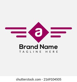 Logo De Wing En La Letra A Template. Wing En Una Carta, Concepto De Signo De Ala Inicial
