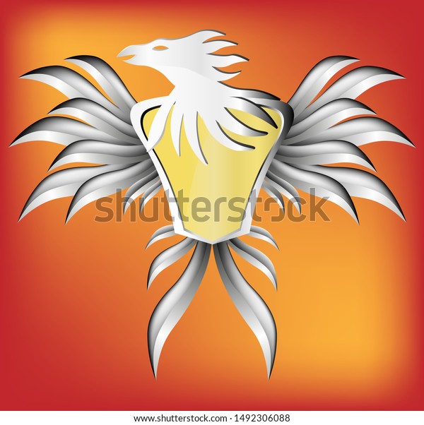 Wing logo and phoenix bird vector symbol template.\
The elegant winged shield vector logo and silver trend are sought\
after by the public