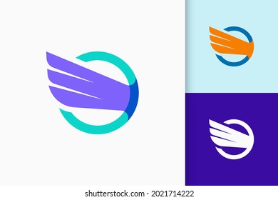 Wing logo represents freedom and power for plane or technology company