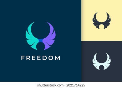Wing logo represents freedom and power for plane or technology company