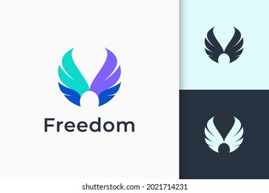 Wing logo represents freedom and power for plane or technology company