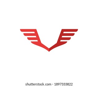 Wing logo shield vector icon 