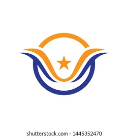 Wing logo and symbol business template vector