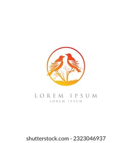 Flügel-Logo Symbol Vektorgrafik, Logos-Vögel, minimalistische Monoline-Linie Kunst Flying Vogel Schwarze Vogelsymbole Design