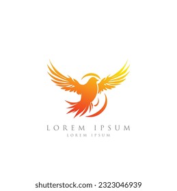 símbolo del logotipo del ala icono ilustración vectorial, aves de los logotipos, arte de la línea de la monolina minimalista Flying bird diseño de iconos de aves negras