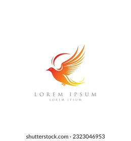 símbolo del logotipo del ala icono ilustración vectorial, aves de los logotipos, arte de la línea de la monolina minimalista Flying bird diseño de iconos de aves negras