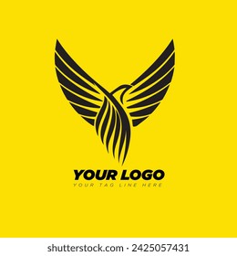 wing logo symbol icon vector illustration, Beauty petals flat cartoon style vector logo