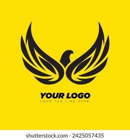 wing logo symbol icon vector illustration, Beauty petals flat cartoon style vector logo
