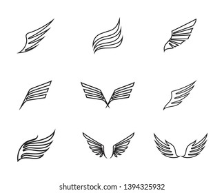 Wing logo and symbol template vector