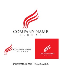 Logotipo de ala y pasos vectoriales de símbolo