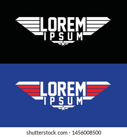 wing logo template black white and color
