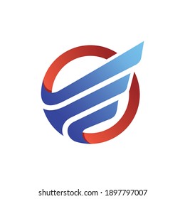 wing logo template with circle