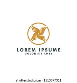 Wing logo template icon design vector