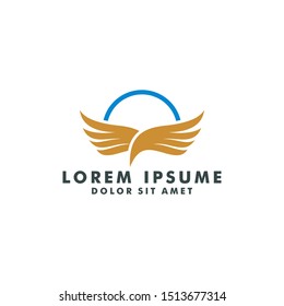 Wing logo template icon design vector