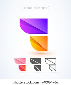 Wing logo template. Vector abstract material design icon collection. 