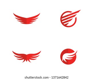 wing logo template vector icon illustration design 
