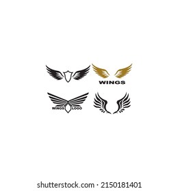 wing logo template vector icon illustration design
