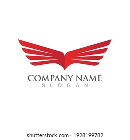 Diseño de ilustración vectorial de plantilla de logotipo WING