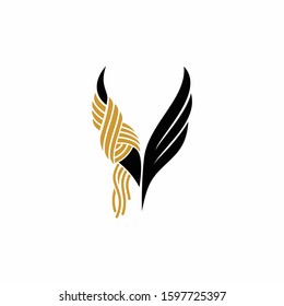 Wing logo that formed letter V