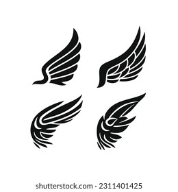 Wing Logo vector of Angel wings icon  Bird symbol collection set eagle clipart hawk falcon emblem
