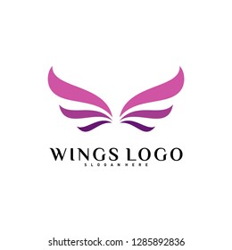 Wing Logo Vector. Color Wing Logo Design Concept Template Vector