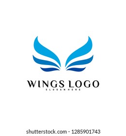 Wing Logo Vector. Color Wing Logo Design Concept Template Vector