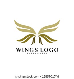 Wing Logo Vector. Color Wing Logo Design Concept Template Vector